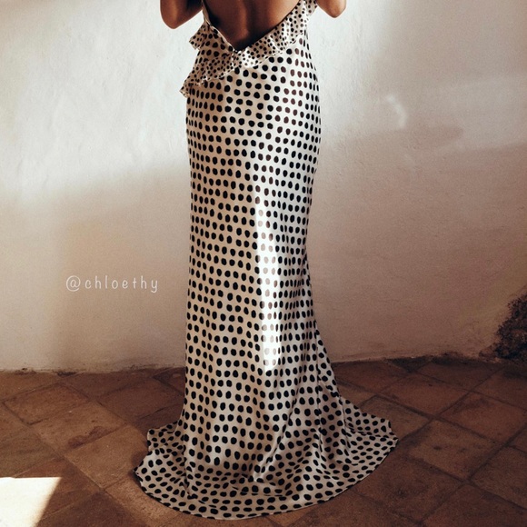 Zara RUFFLED SATIN EFFECT POLKA DOT DRESS - Picture 10 of 16